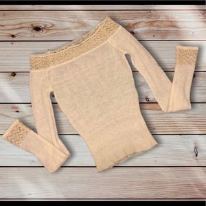 Guess beige long sleeve sweater